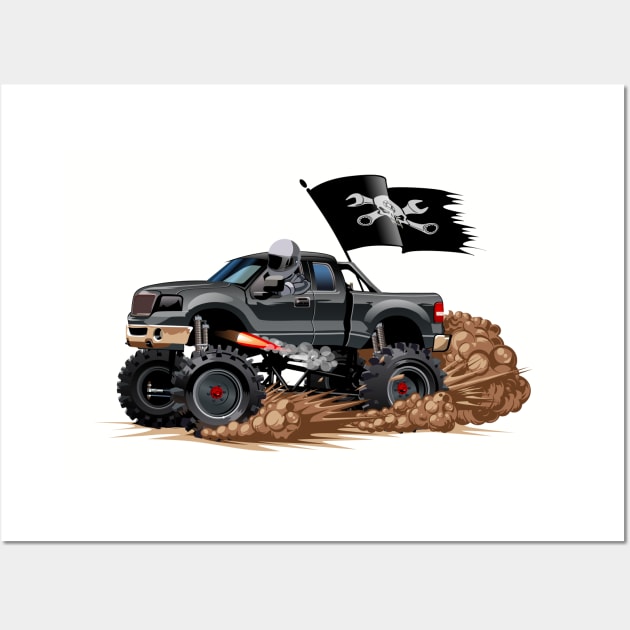 Cartoon Monster Truck Wall Art by Mechanik